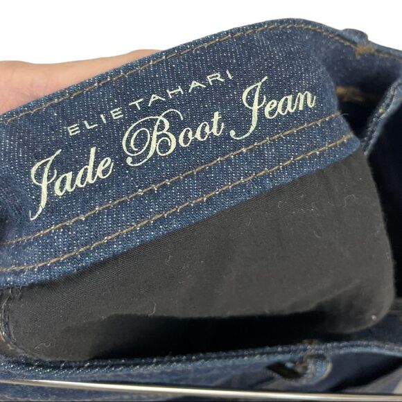 Elie Tahari Jade High Rise Retro Slim Boot Cut Jeans in Dark Wash Size 2 - Picture 7 of 7